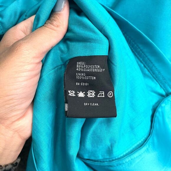 Carlisle Jacket Women’s 6 Turquoise Teal Blue Lightweight Short Moto Trench - Picture 4 of 7